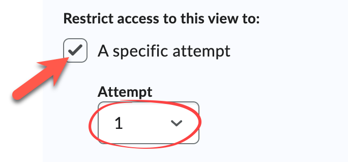 A specific attempt checkbox and dropdown menu to choose attempt number