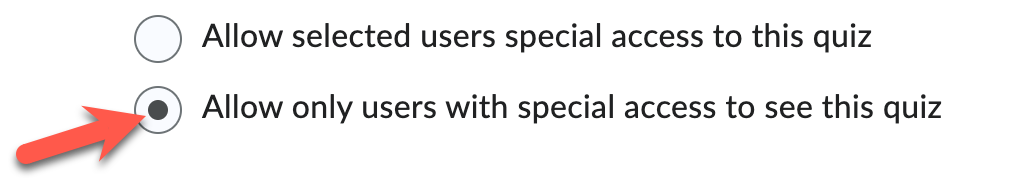 Allow only users with special access option