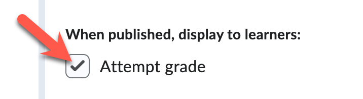 Attempt grade checkbox