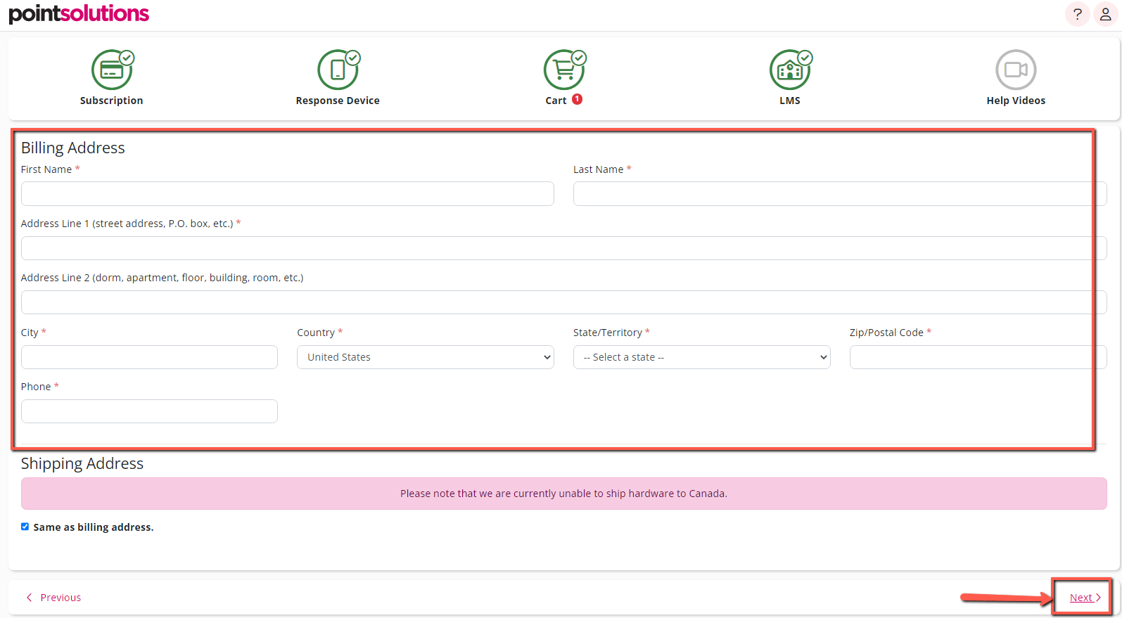 Billing Form