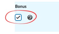 Bonus checkbox