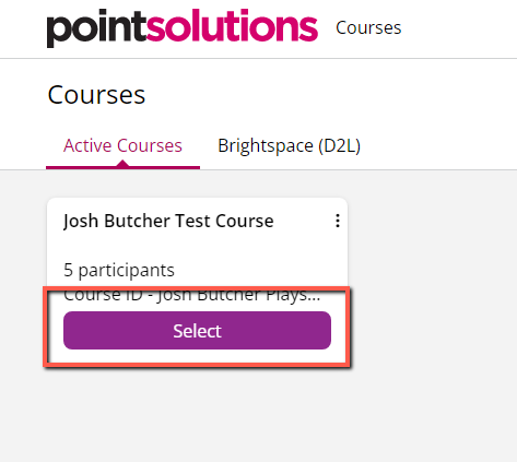 Course Select button