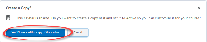 image of dialogue box asking if a copy should be made with yes circled