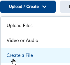 Create a File under Upload/Create