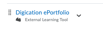 Digication External Learning Tool in Content