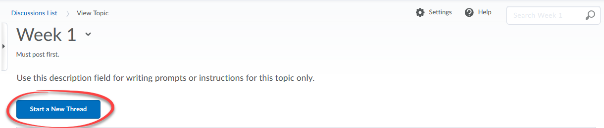 Start a New Thread button in Discussions