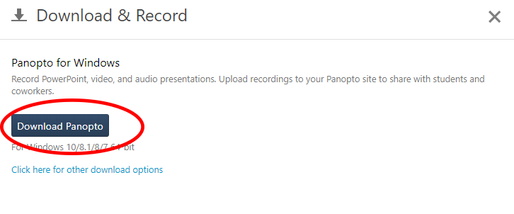 Download Panopto button