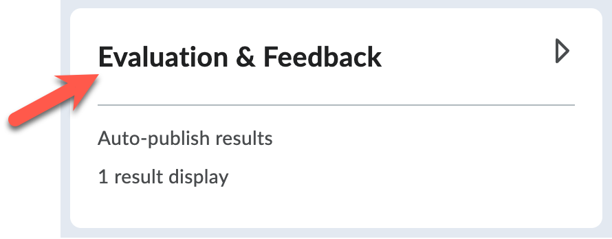 Evaluation & feedback section