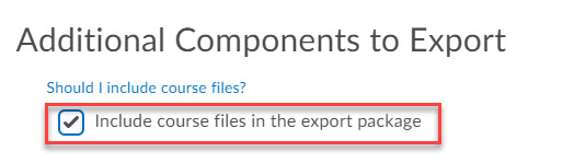 inlude course files in the export package