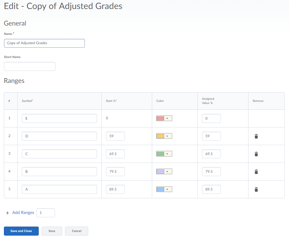 Screenshot of the Edit Scheme page.