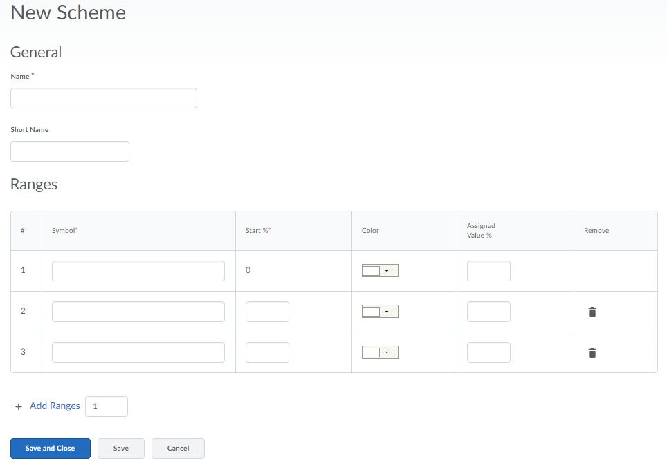 Screenshot of the New Scheme creation page.