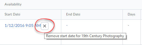 Remove individual dates from items.