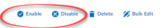 enable and disable icons circled