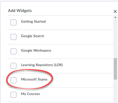 Image showing Microsoft Teams widget toward the bottom left