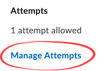 Manage attempts