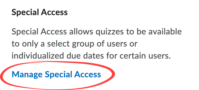 Manage Special Access