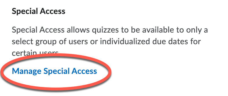 Manage Special Access