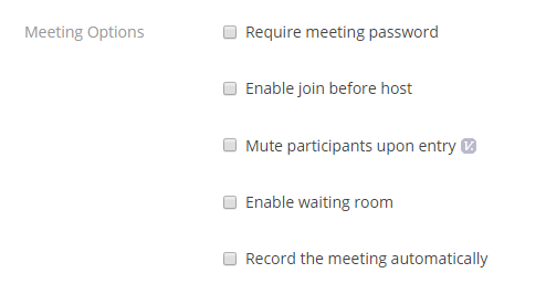 Meeting Options