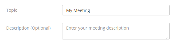 Meeting Topic and Description
