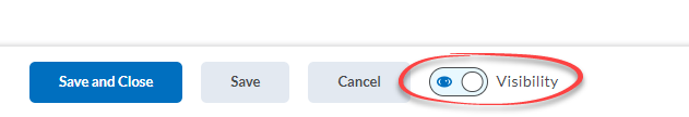 The button that you select to change visibility status.