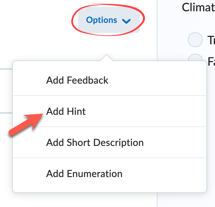 options link