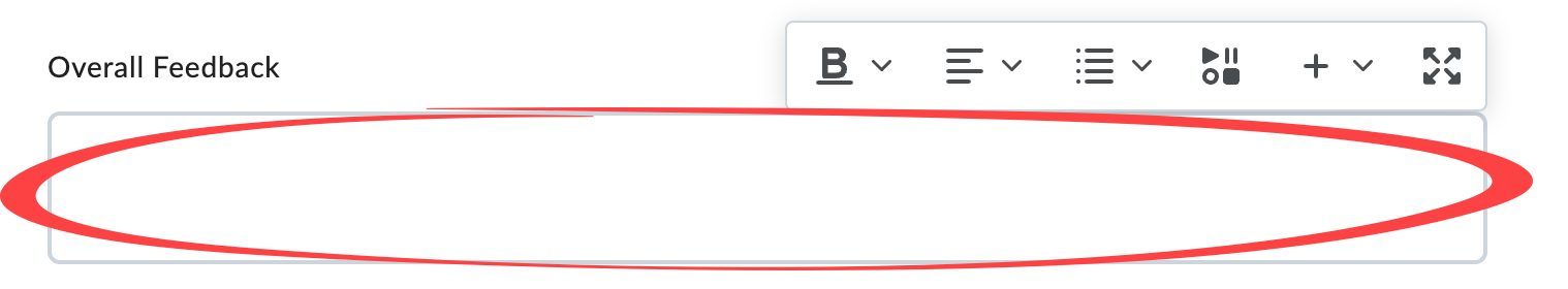 arrow pointing to the overall feedback field