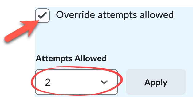 attempts allowed settings