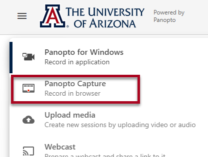 Panopto Capture Option