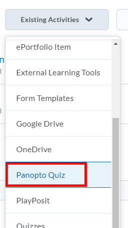 Panopto Quiz Tool