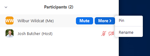 Participant Mute Rename