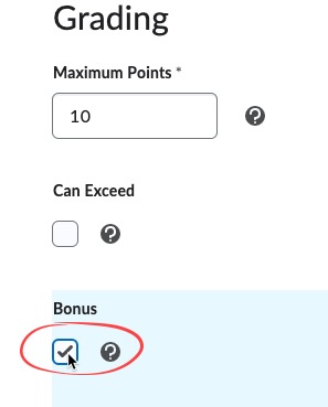 Bonus checkbox