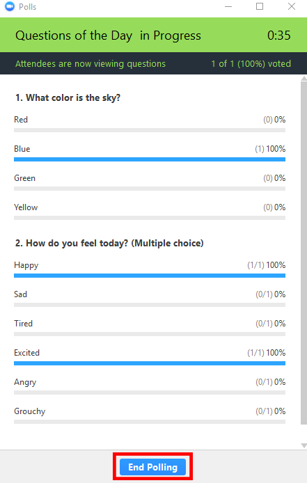 Poll Window During Polling