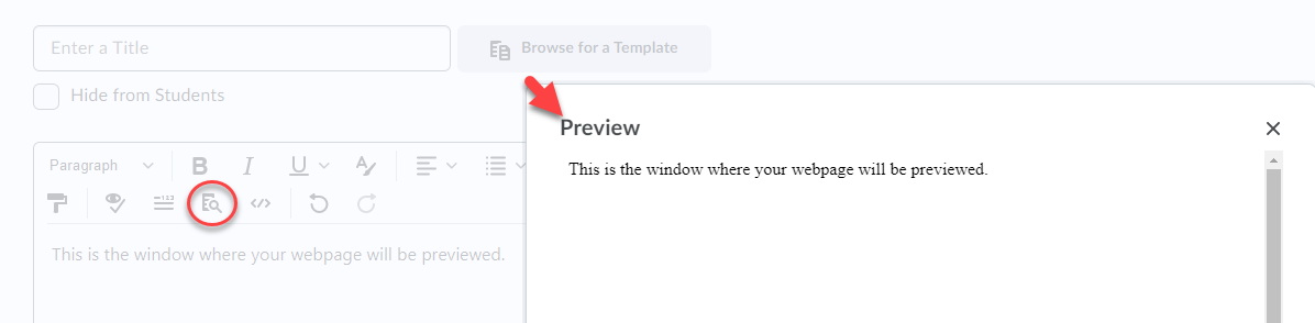 Image demonstrating preview button