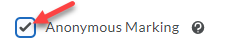 Red arrow pointing to the Anonymous Marking option (selected).