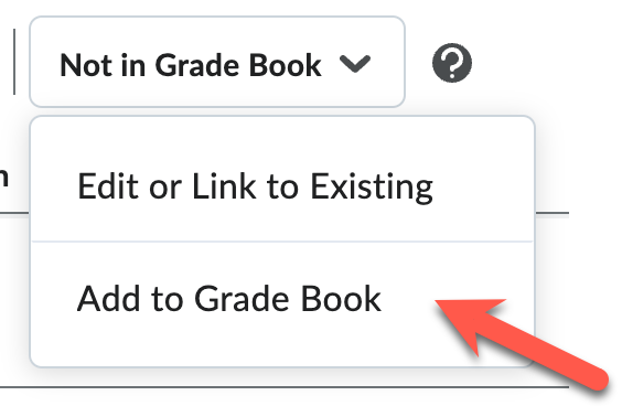 Add to Gradebook button