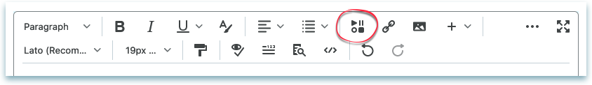 insert stuff button in toolbar