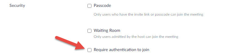 Require authentication option