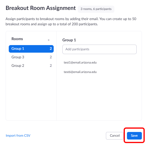 Save Breakout Room Button