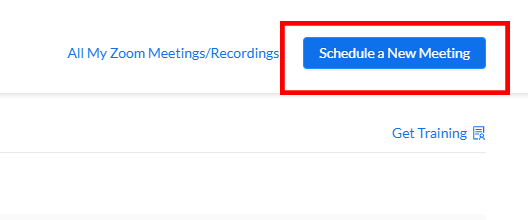 Schedule a New Meeting Button