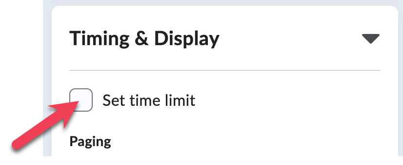 Set time limit checkbox 