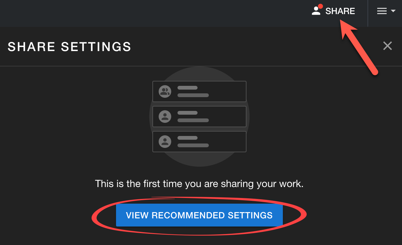 Share settings