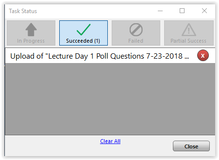 Upload Grades Succeeded