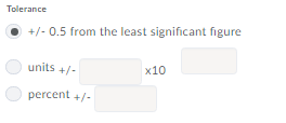 Tolerance options for signifcant figures