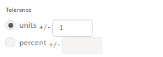 tolerance units option