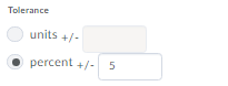 tolerance percent option