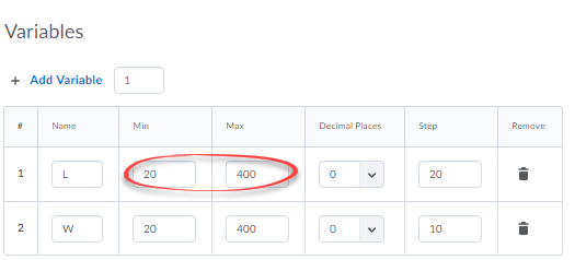 Minimum and maximum fields