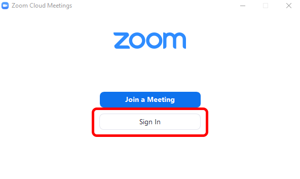 Zoom Client Sign In Button