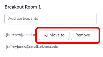 Move or Remove Participant