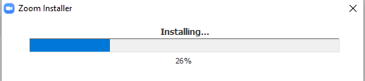 Zoom Installing Progress Bar