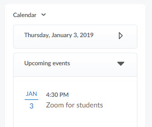 Meeting in D2L Calendar Widget